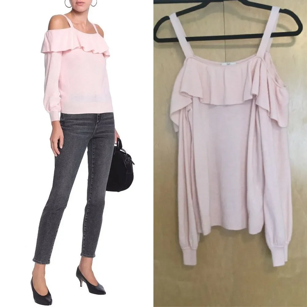 JOIE Delbin cold-shoulder ruffled cashmere sweater - Picture 3 of 10